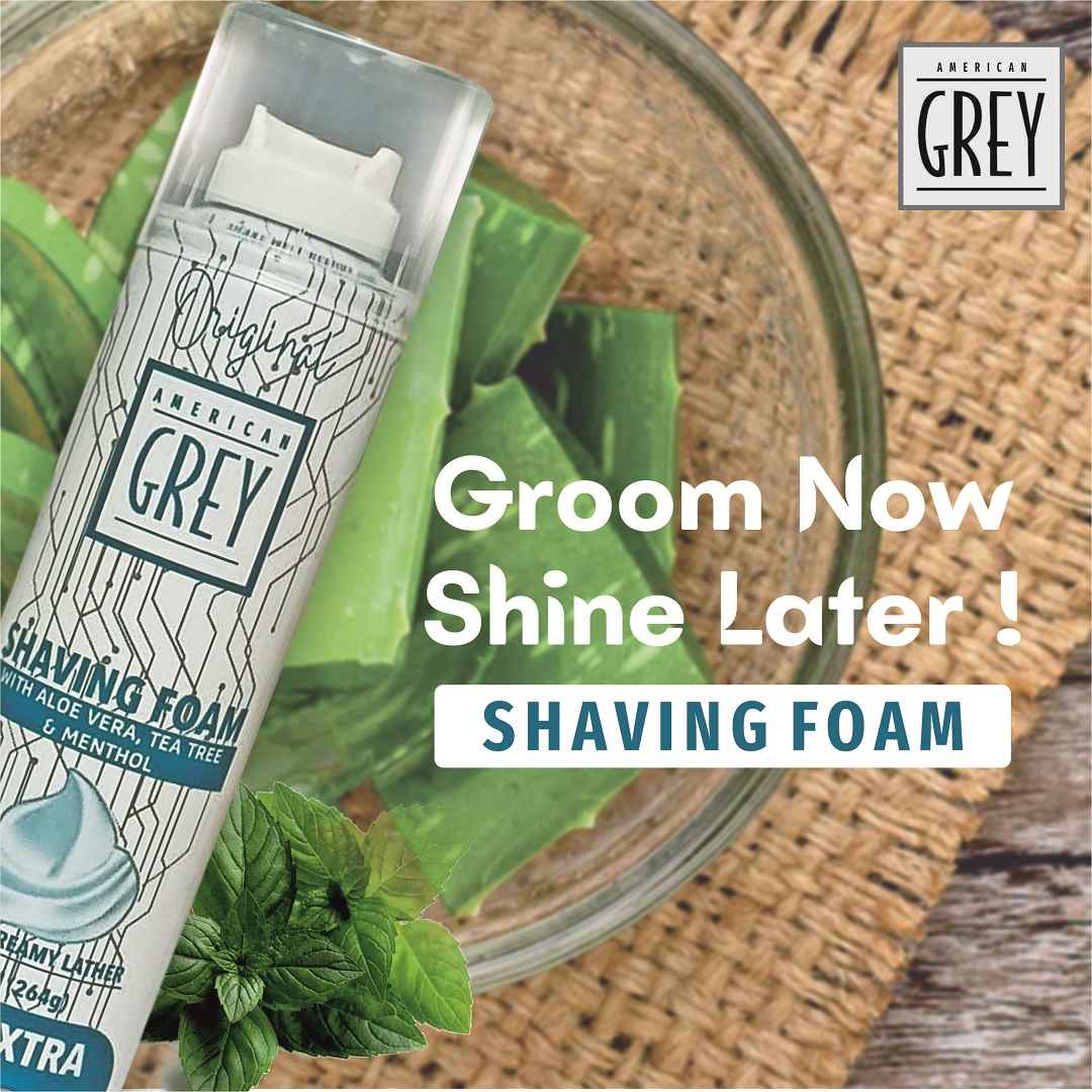 Shaving foam for men- american grey